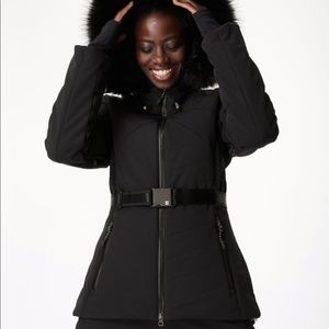 Sweaty Betty Belted Faux Fur Trim Ski Jacket
